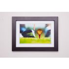 Framed Crystal Wall Art - Play Golf, Black Frame, Amber, Red Crystal 40 x 30 x 3.2cm