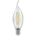 Crompton LED Filament Bent Tip Candle 5W (40W) SBC B15d Warm White Dimmable