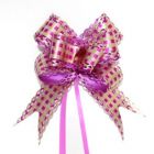 Set of 10 Fancy Pink Yellow Checkered Pull Bows - Flower Ribbons for Gift Wrapping