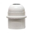 Continental ES E27 10mm Lampholder [Threaded Skirt with Shoulder] - White Ø46mm