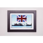 Framed Crystal Wall Art - World London, Black Frame Red, Blue Crystal 40x30x3.2cm